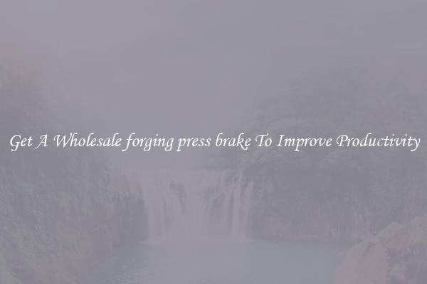 Get A Wholesale forging press brake To Improve Productivity