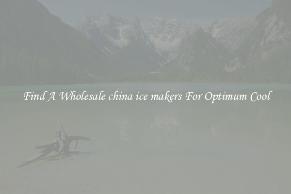 Find A Wholesale china ice makers For Optimum Cool