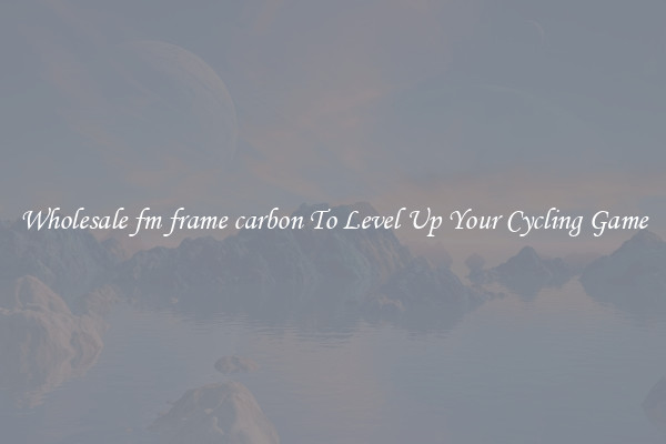 Wholesale fm frame carbon To Level Up Your Cycling Game
