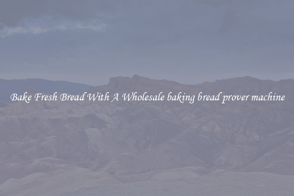 Bake Fresh Bread With A Wholesale baking bread prover machine