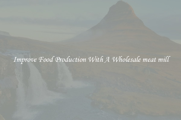 Improve Food Production With A Wholesale meat mill
