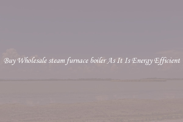 Buy Wholesale steam furnace boiler As It Is Energy Efficient